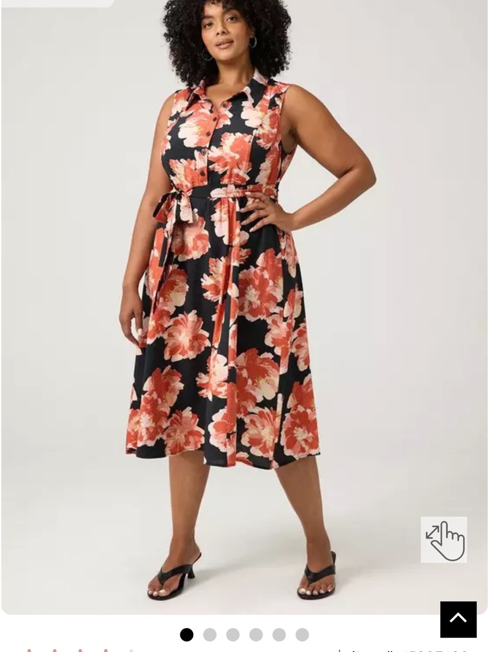 torrid Black Dress with Coral Floral Print